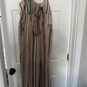 Striped Pink and Green jumpsuit